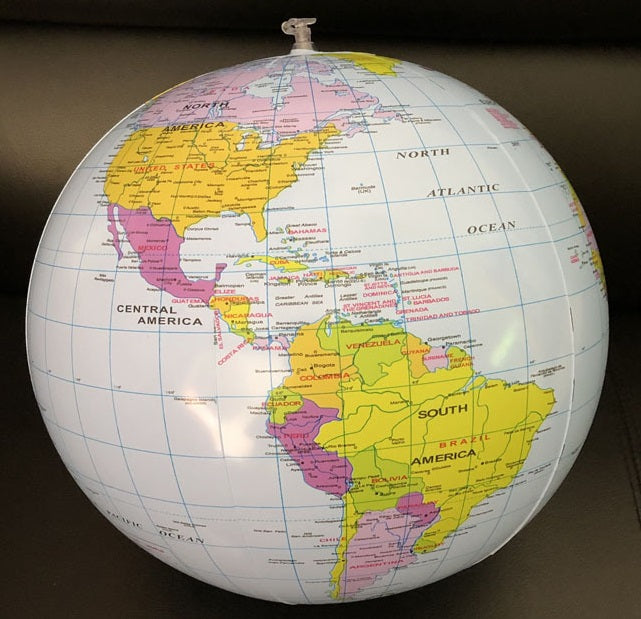 11" Inflatable World Globe