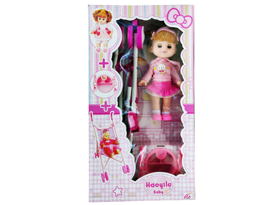 Haoyile Korean Doll (30cm) with baby stroller