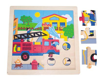 Wooden Puzzle - Firemen