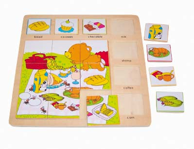 Wooden Puzzle - Bear and Food