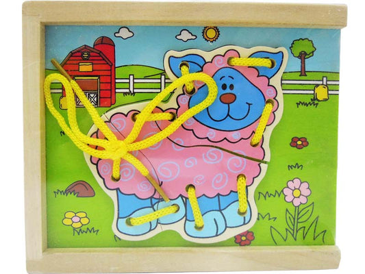 Animal Puzzle Farm Threading Box