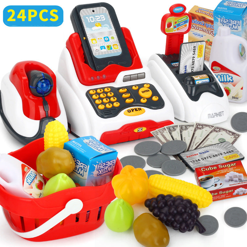 Light & sound supermarket cash register (24pcs)