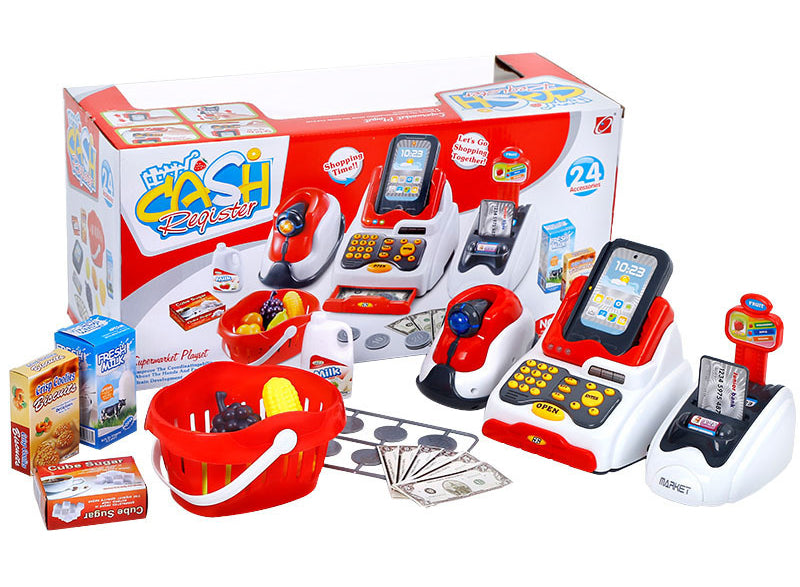 Light & sound supermarket cash register (24pcs)