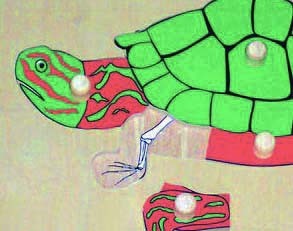 Wooden Puzzle w-handle - Turtle Anatomy