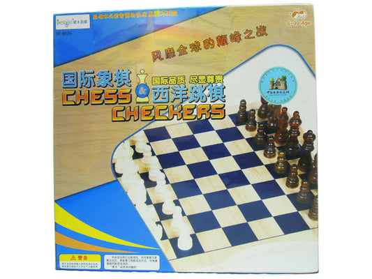 木製西洋棋和西洋跳棋