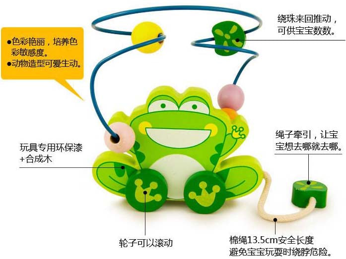 Happy Frog Pull Bead Car