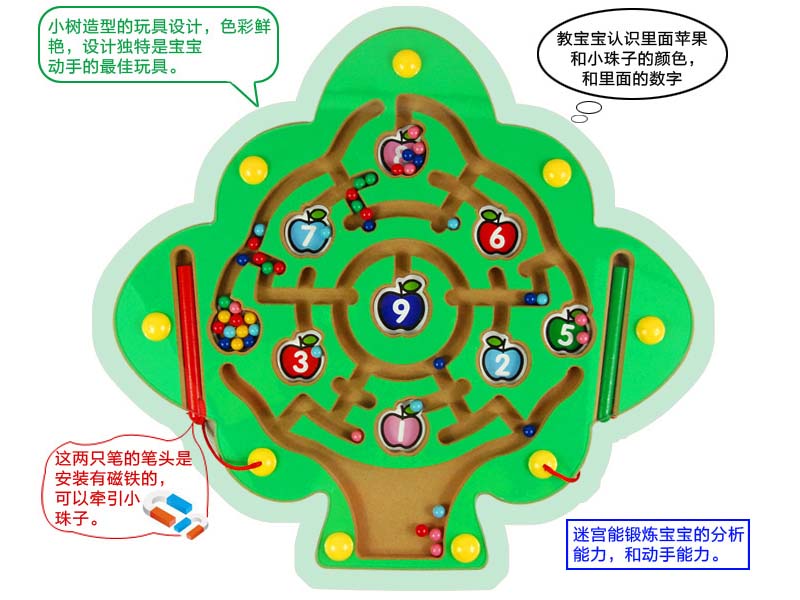 123 Apple Tree Magnetic Pen Maze