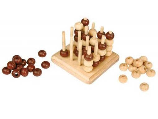 Solid Wood 3D Tic-Tac-Toe