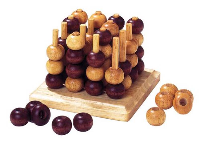 Solid Wood 3D Tic-Tac-Toe
