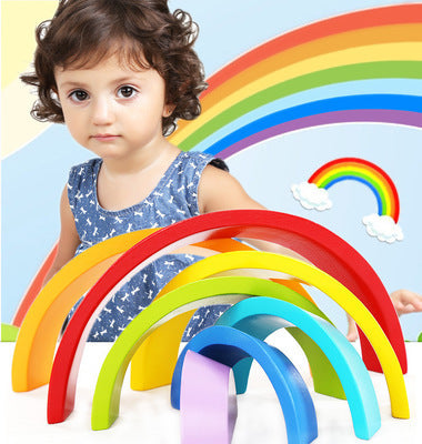 Wooden Colour Sort Rainbow