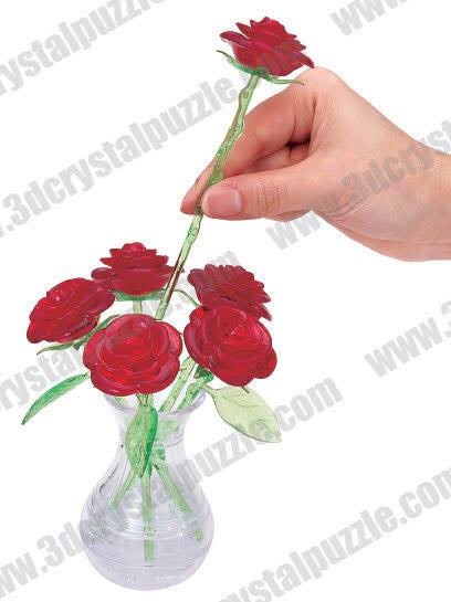 3D Crystal Puzzle - Six Rose (Red)