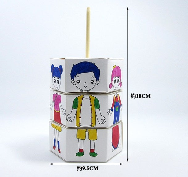 DIY Turn and Twist Block clothes changing doll