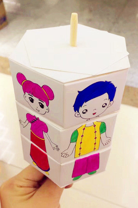 DIY Turn and Twist Block clothes changing doll
