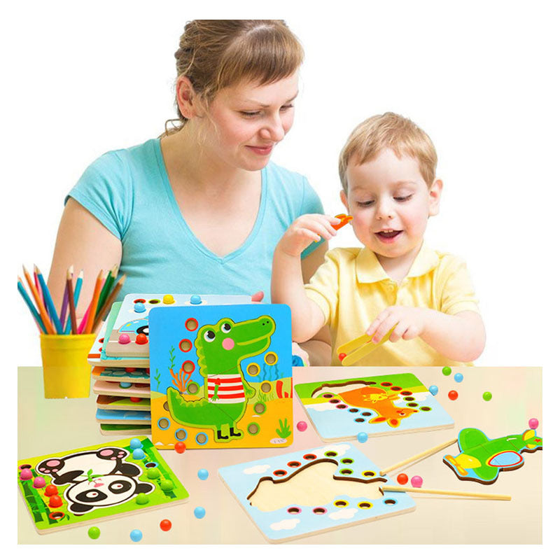Tweezers beads Wooden Puzzle