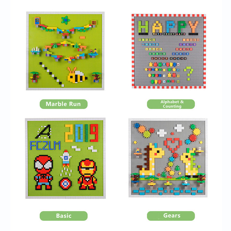 Blocks-Wall Series - Alphabet and Counting Building Blocks w- Panel
