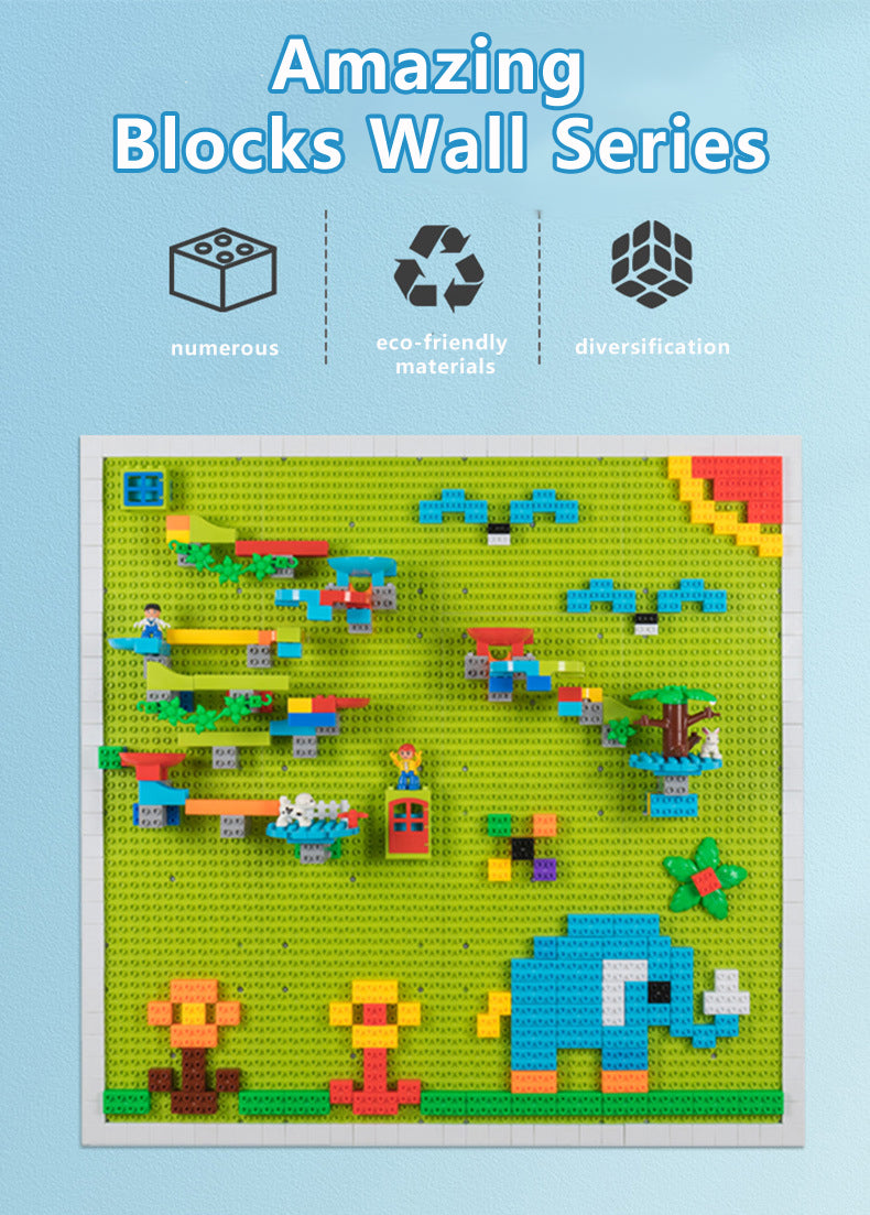 Blocks-Wall Series - Alphabet and Counting Building Blocks w- Panel