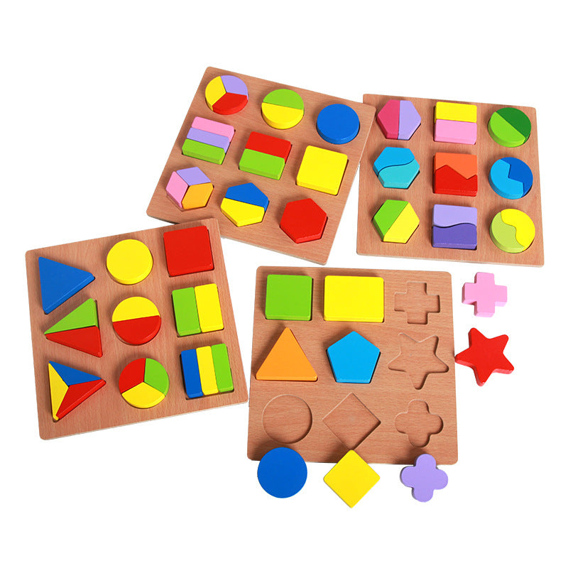 Wooden Geometric Matching Puzzle