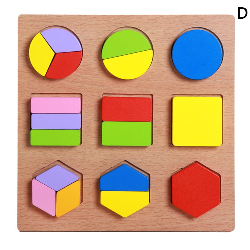 Wooden Geometric Matching Puzzle