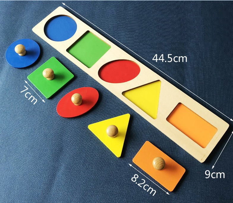 Wooden Geometry Puzzle w/handle
