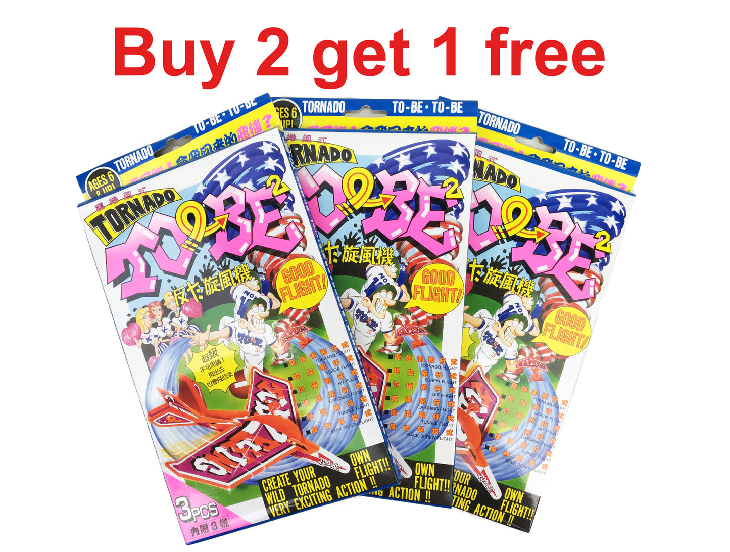 3 Packs TORNADO TO-BE TO-BE Flight Toys