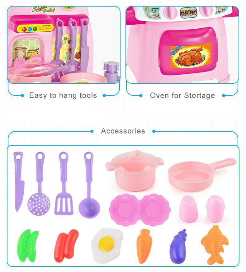 Beissdi Little Kitchen (w- light sound and Water Recyclable water-tap)
