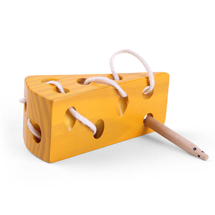 Wooden Mouse eat Cheese