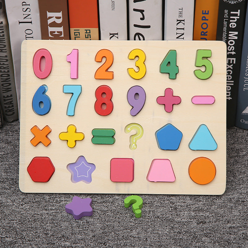 Wooden Number Alphabet Matching Board