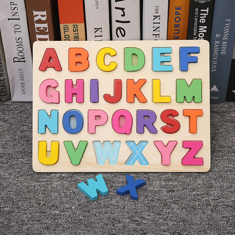 Wooden Number Alphabet Matching Board
