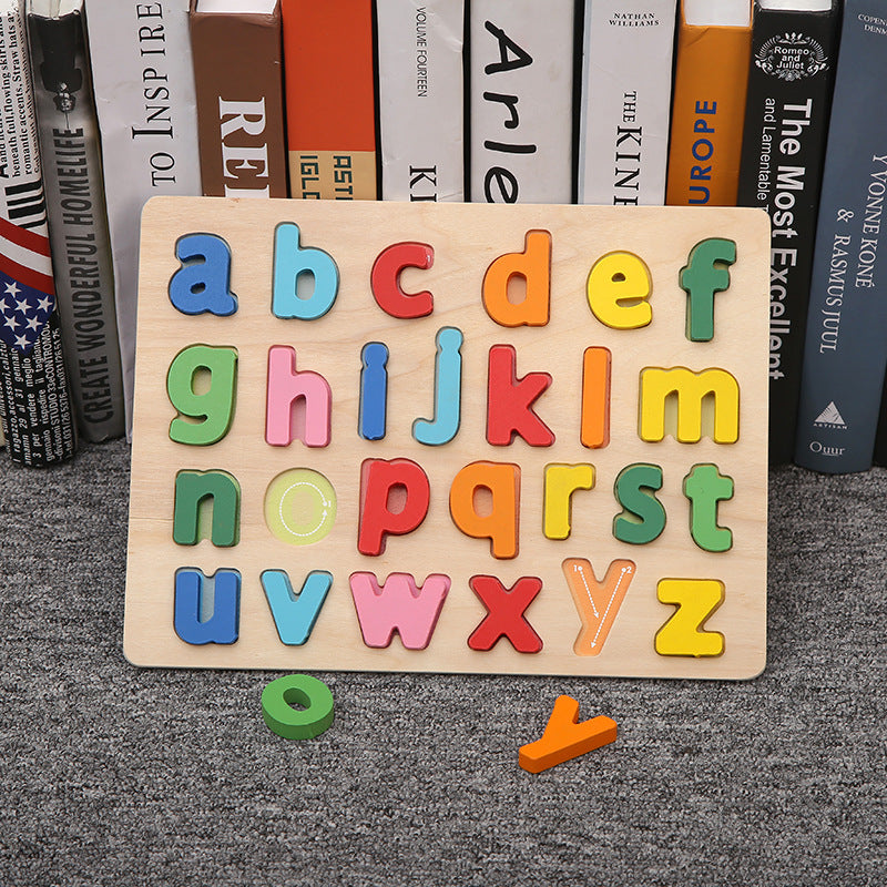 Wooden Number Alphabet Matching Board