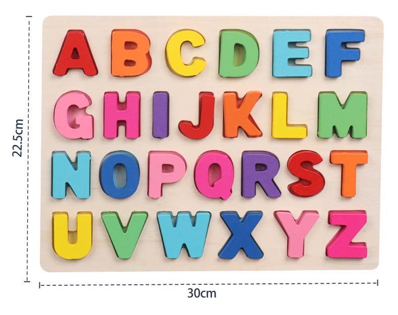 Wooden Number Alphabet Matching Board