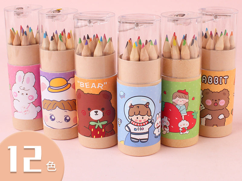 12 Color Box of Colored Pencils with sharpener