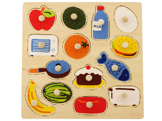 Wooden puzzle w-handle - Food & kitchenware