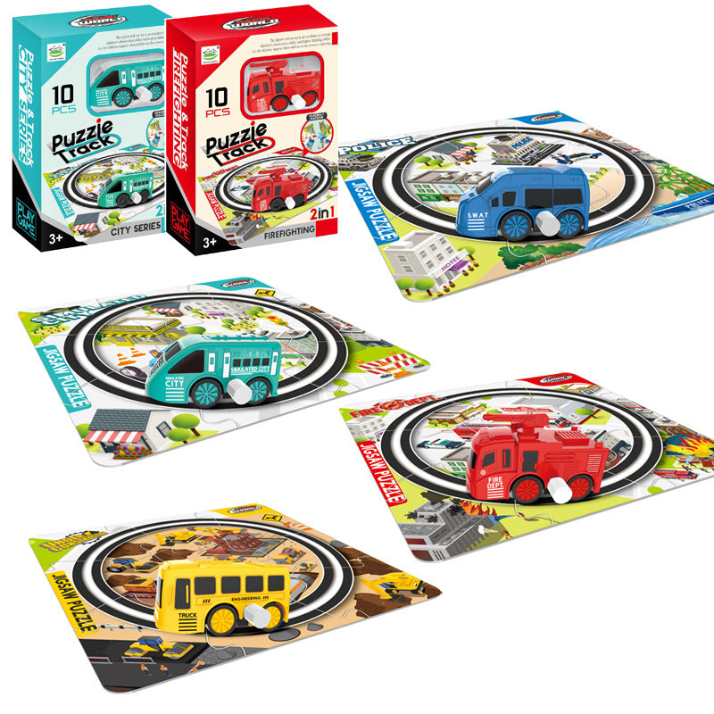 Puzzle & Track Wind-up Vehicles