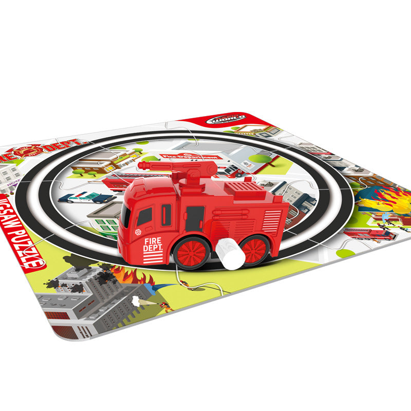 Puzzle & Track Wind-up Vehicles