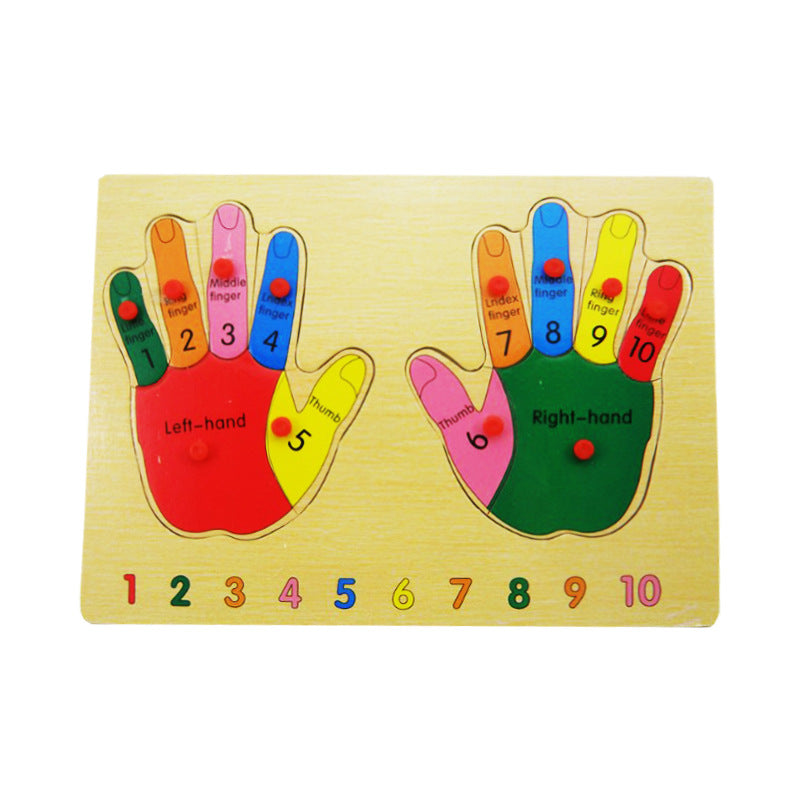 Wooden Puzzle w/Handle - Left Right Hand