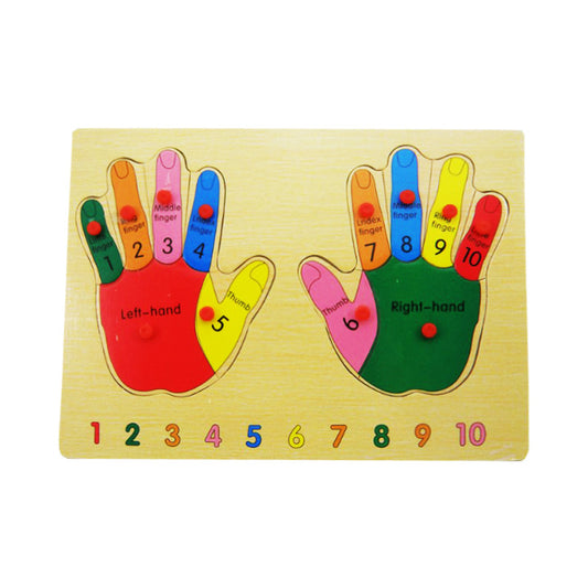 Wooden Puzzle w/Handle - Left Right Hand