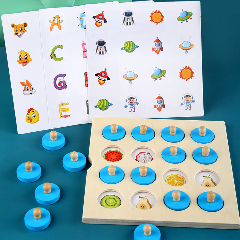 Wooden memory pair game