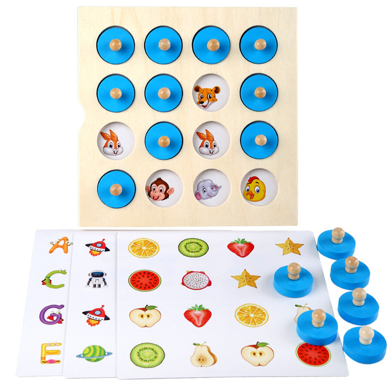 Wooden memory pair game
