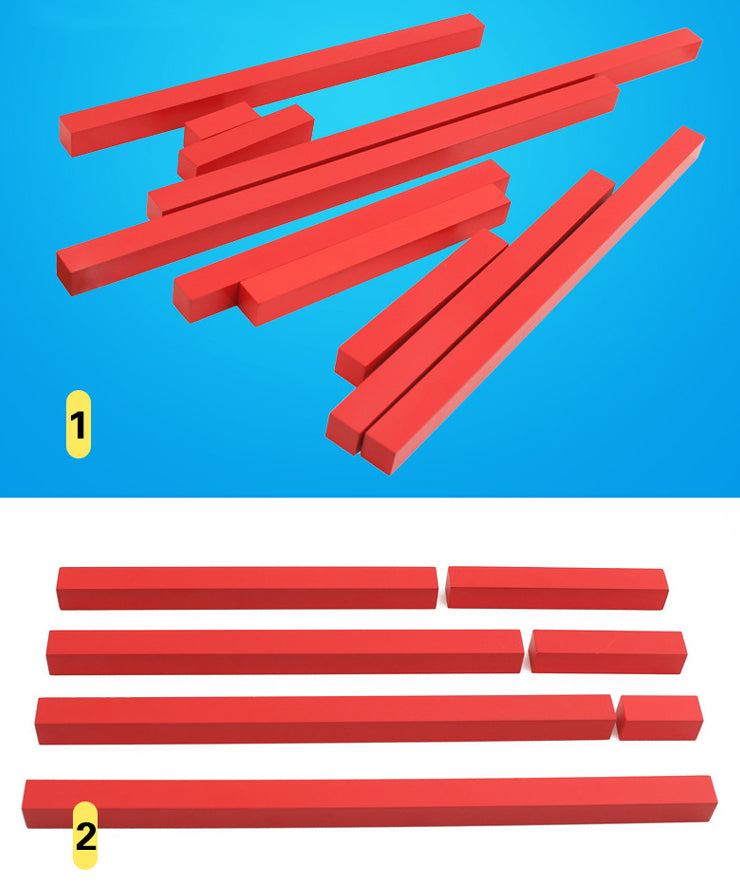Montessori Wooden Number Rods / Red Long Sticks