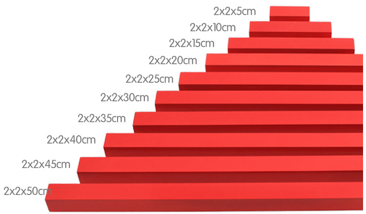 Montessori Wooden Number Rods / Red Long Sticks