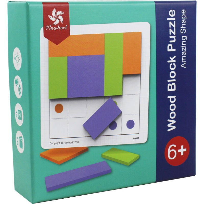 Pinwheel Wood Block Puzzle - Amazing Shape (Level 4)