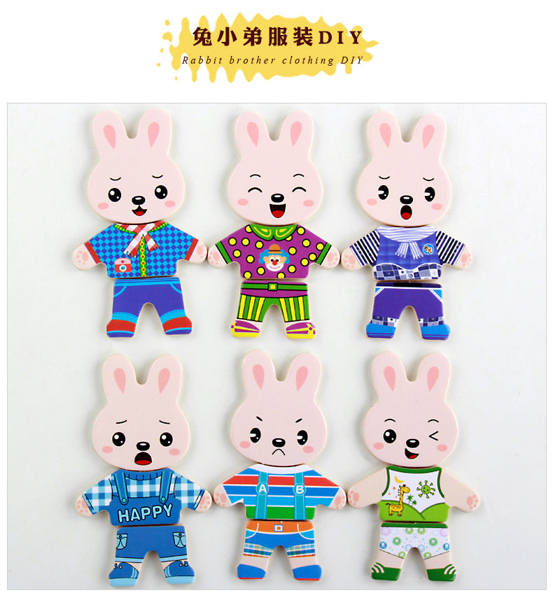 Rabbit Family Clothes Changing Puzzle