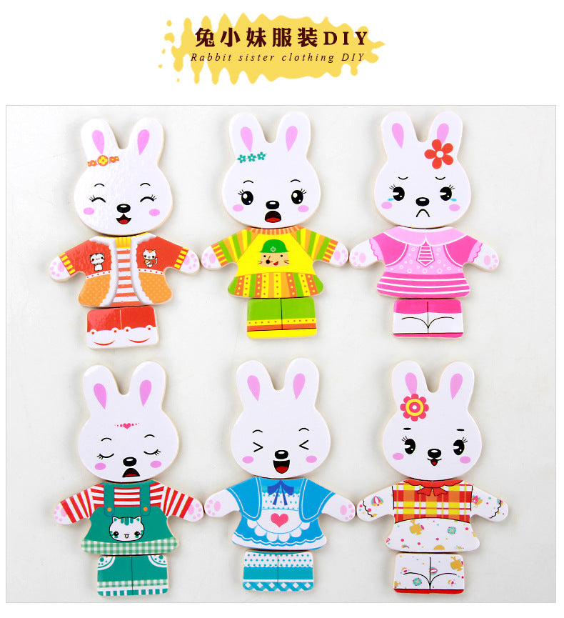 Rabbit Family Clothes Changing Puzzle