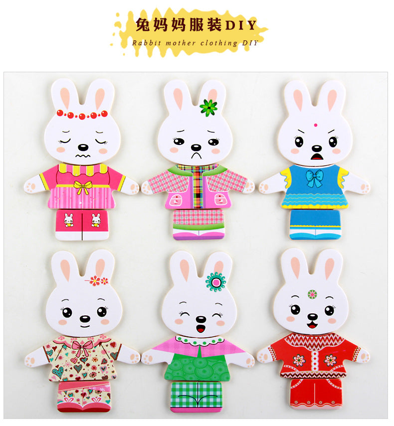 Rabbit Family Clothes Changing Puzzle