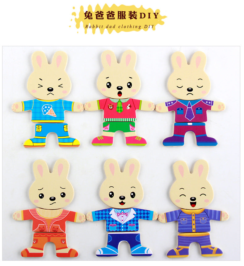 Rabbit Family Clothes Changing Puzzle