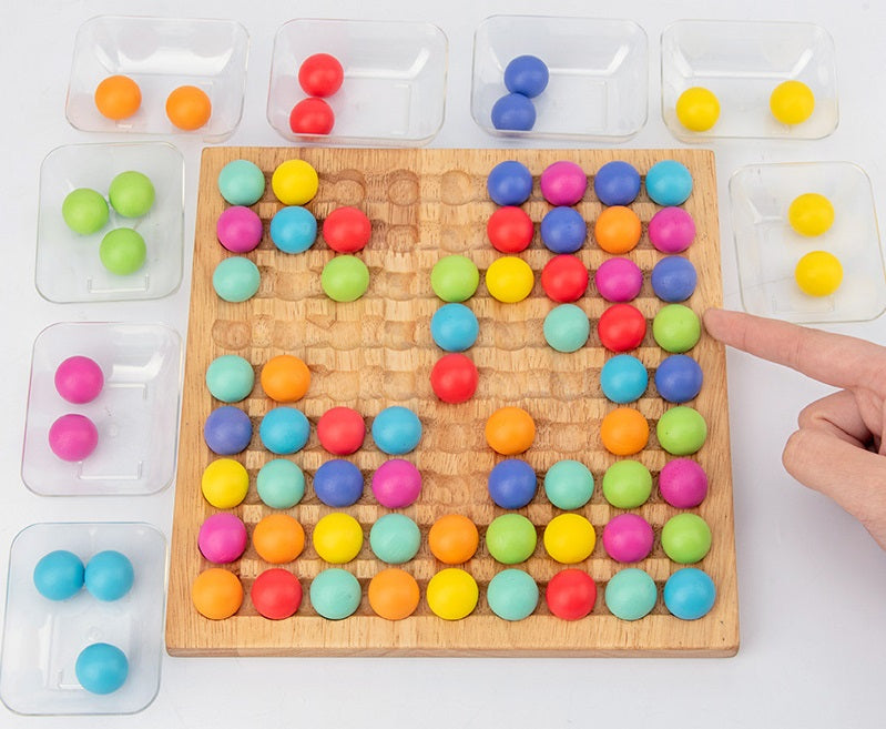 木製彩虹色珠驅散遊戲