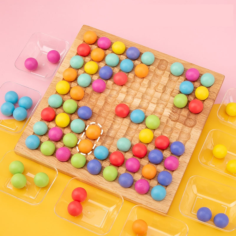 木製彩虹色珠驅散遊戲