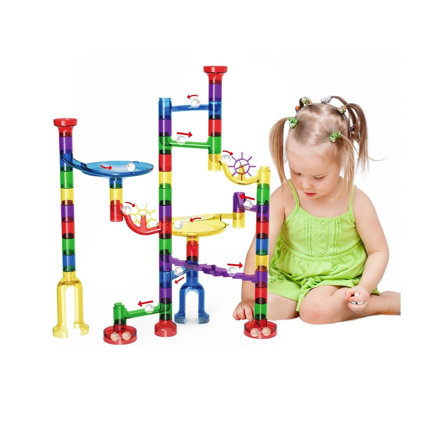 Translucent Marble Run-Pipe line Game (80 pcs)