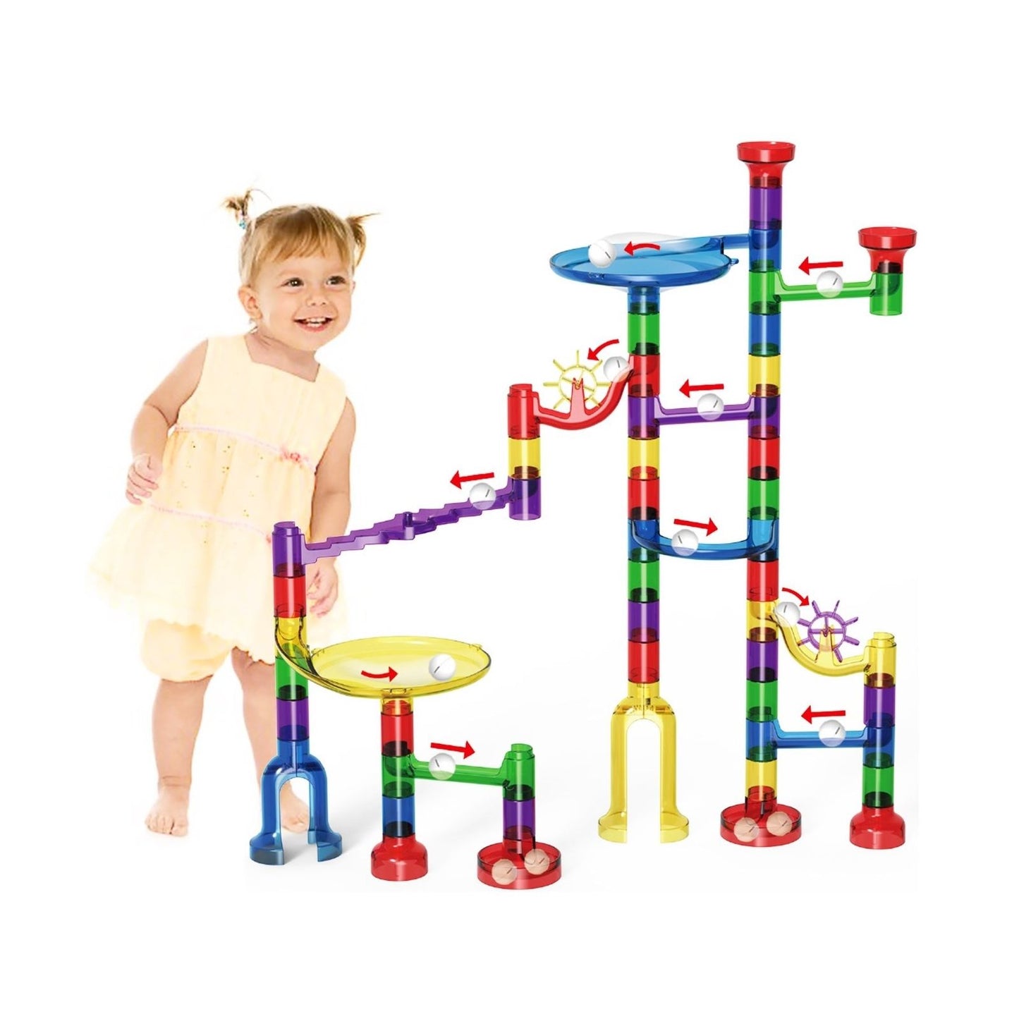 Translucent Marble Run-Pipe line Game (80 pcs)