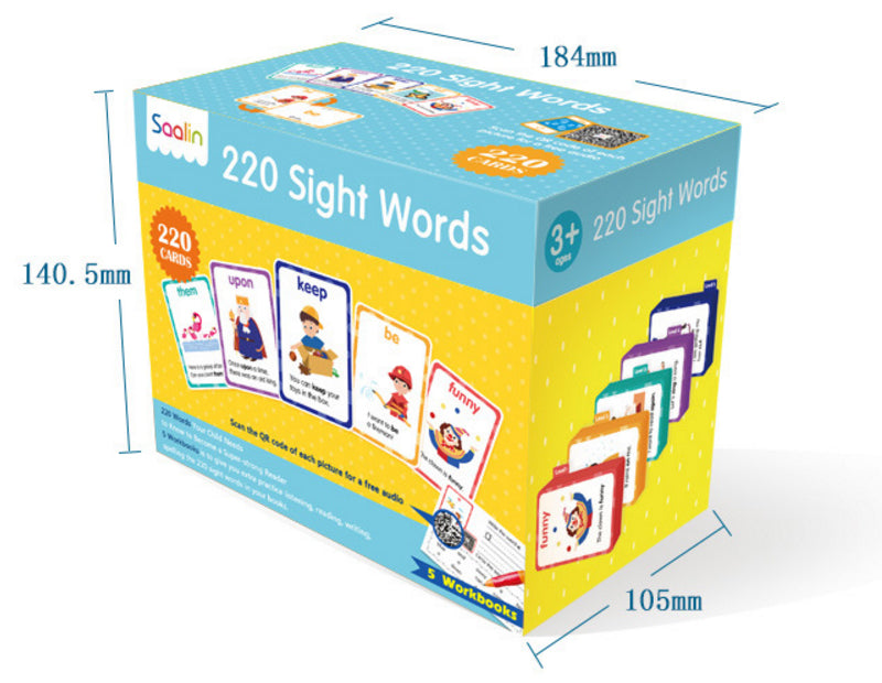 Saalin 220 Sight Words Card